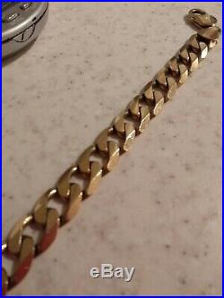 HEAVY solid 9ct Gold CURB Bracelet 8.5 36.9g 12mm