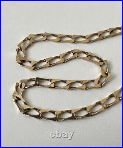 Hallmark 9Ct Gold UNISEX Flat Curb Link Chain Necklace 8.24G, 3.8mm, 53Cm London