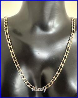 Hallmark 9Ct Gold UNISEX Flat Curb Link Chain Necklace 8.24G, 3.8mm, 53Cm London