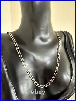 Hallmark 9Ct Gold UNISEX Flat Curb Link Chain Necklace 8.24G, 3.8mm, 53Cm London