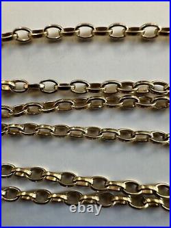 Hallmark Vintage 9Ct Y Gold Belcher Chain Necklace 2.4mm, 6.15Gr, 57Cm Sheffield