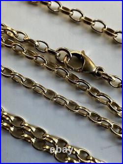 Hallmark Vintage 9Ct Y Gold Belcher Chain Necklace 2.4mm, 6.15Gr, 57Cm Sheffield