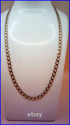 Hallmarked 9 ct Gold 18.5 Flat Curb Chain. (D)