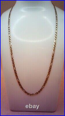 Hallmarked 9 ct Gold 18.75 Figaro Chain. (D)