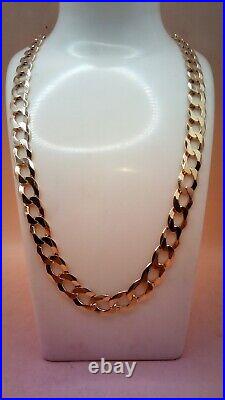 Hallmarked 9 ct Gold Curb Chain 20.5 in Length. (D)