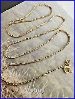 Hallmarked 9Ct Gold Square Foxtail Chain Necklace 4.48Gr, 56.5Cm London 1977