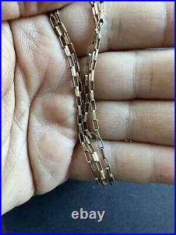 Hallmarked 9Ct Yellow Gold Elongated Link Chain Necklace 47.7Cm 4.8Gr B'ham 1989