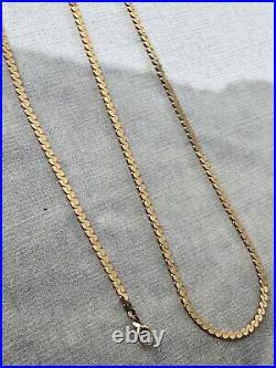 Hallmarked 9Ct Yellow Gold Serpentine Chain Necklace Sheffield 1981, 1.7Gr, 15