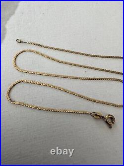 Hallmarked 9Ct Yellow Gold Serpentine Chain Necklace Sheffield 1981, 1.7Gr, 15