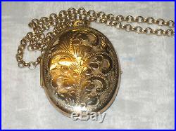 Hallmarked 9ct Gold Large Locket And Chain 15 Grams