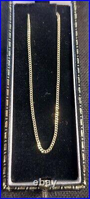 Hallmarked 9ct Yellow Gold Curb Chain Necklace (375) Not Scrap (61cm / 24 Inch)