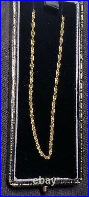 Hallmarked 9ct Yellow Gold Rope Chain Necklace (375) Not Scrap (56cm 22Inch)