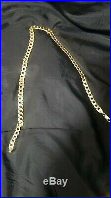 Hallmarked Heavy Solid 9ct Gold Curb Chain (30g)