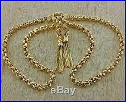 Hallmarked Pre-Owned 9ct Gold Fancy Belcher & Tassel Chain 18.5 RRP £950 (HD25)