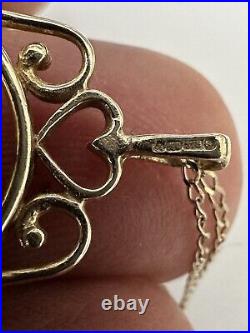 Hallmarked Vintage 9Ct Gold Swivel Locket Pendant 2.8Cm + 41.5Cm Curb Link Chain