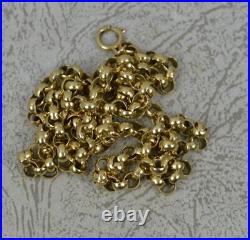 Heavy 19 Long 9 Carat Yellow Gold Belcher Link Necklace Chain