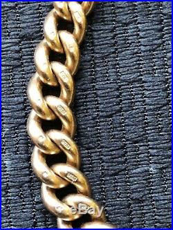 Heavy 30 inch Antique 9ct gold albert watch chain necklace 115gms with ingot