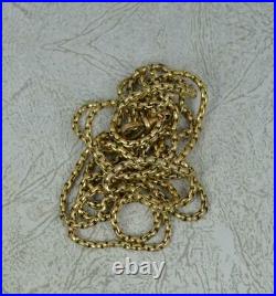 Heavy 58 Long 9ct Gold Belcher Link Necklace Muff Guard Chain c1880