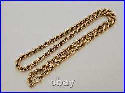 Heavy 9ct/ 375 Yellow Gold Rope Twist Chain/ Necklace c. 1970's/ L 58 cm/ 26.6 g