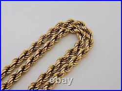 Heavy 9ct/ 375 Yellow Gold Rope Twist Chain/ Necklace c. 1970's/ L 58 cm/ 26.6 g