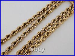 Heavy 9ct/ 375 Yellow Gold Rope Twist Chain/ Necklace c. 1970's/ L 58 cm/ 26.6 g