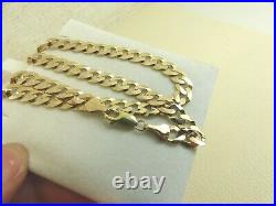 Heavy 9ct 9carat Yellow Gold Solid Curb Link Chain, 20'' Inch, 15.68 grams