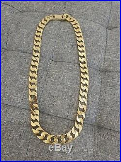 Heavy 9ct Gold Curb Chain 24 Yellow Gold Hallmarked 224g approx