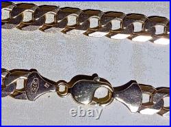 Heavy 9ct Solid Gold 9mm 20inch Curb Chain 58g