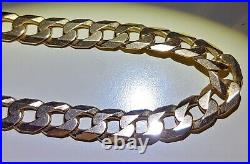 Heavy 9ct Solid Gold 9mm 20inch Curb Chain 58g