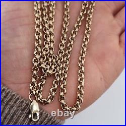 Heavy 9ct Yellow Gold Solid Belcher Link Chain Necklace 5mm Links Vintage