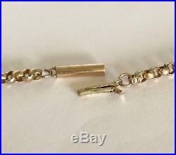 Heavy Antique Victorian 9ct Gold Barrel Clasp Belcher Necklace Chain 9 gram