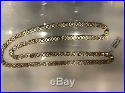 Heavy Byzantine KING 9ct Yellow Geniune Gold 7mm Wide Solid Flat Chain Men's 30