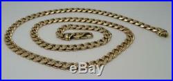 Heavy Solid 22 inch 9ct Hallmarked Yellow Gold 6mm Curb Link Chain 48g