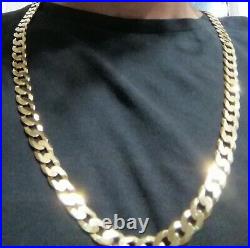 Heavy Solid Yellow 9ct Gold Curb Chain 4oz 30 Inch Display Box
