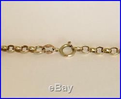 Heavy Vintage 9ct Gold Belcher Necklace Chain 22 Long Length 11.1 grams
