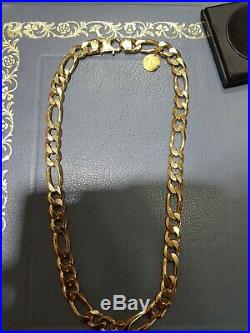 Heavy solid 9ct gold figaro chain 160.7g