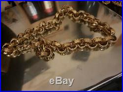 Heavy sort after 30 inch solid 9ct GOLD BELCHER chain not scrap Or curb keeper