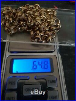Heavy sort after 30 inch solid 9ct GOLD BELCHER chain not scrap Or curb keeper