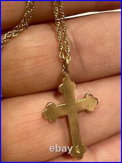 High Quality 9ct gold chain and cross Pendant, Fully Hallmark