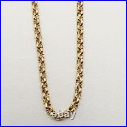 Hollow 9ct Fine BELCHER Links Pendant Chain Necklace 18'' Yellow Gold 2.20mm