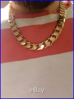 Huge 9ct Gold Heavy Weight Curb Chain 155grams 22inch