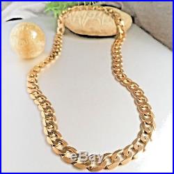 IMPRESSIVE HEAVY 9ct SOLID ROSE GOLD LONG CURB LINK CHAIN 95.4g Length 24 1/2