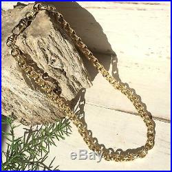 IMPRESSIVE HEAVY 9ct SOLID YELLOW GOLD BELCHER LINK CHAIN 66.8g -Length 20 1/4