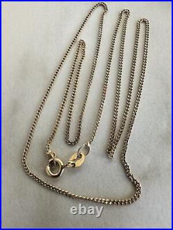 ITALY UNOAERRE Vintage 9Ct Gold Curb Link Chain Necklace 1.45Gr 42Cm London 1995