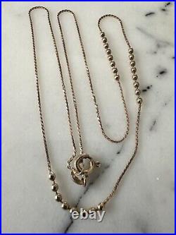 ITALY UnoAerre Vintage 9Ct Y Gold Serpentine with 3 part Ball Chain Necklace