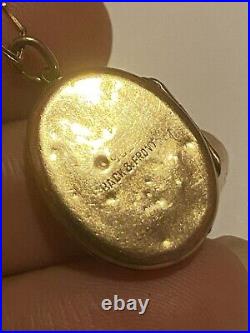 Italian 9K Solid Yellow Gold Vintage Locket Necklace 20 Chain 9ct 375 Gold Gift