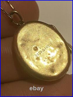 Italian 9K Solid Yellow Gold Vintage Locket Necklace 20 Chain 9ct 375 Gold Gift