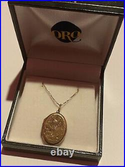 Italian 9K Solid Yellow Gold Vintage Locket Necklace 20 Chain 9ct 375 Gold Gift