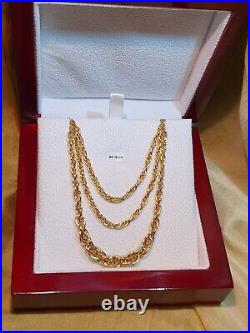 Italian Atelier made Solid, uk assay, 9ct gold graduated Prince of Wales necklace