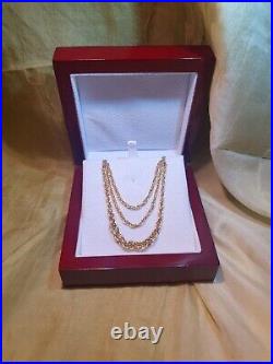 Italian Atelier made Solid, uk assay, 9ct gold graduated Prince of Wales necklace